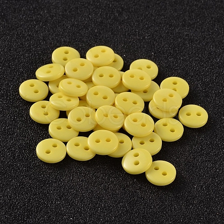 2-Hole Flat Round Resin Sewing Buttons for Costume Design BUTT-E119-28L-18-1
