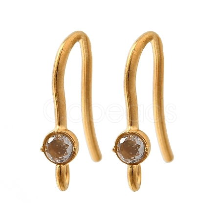 304 Stainless Steel Rhinestone Earring Hooks STAS-D310-01G-04-1
