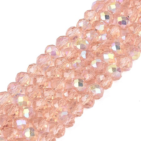 AB Color Plated Transparent Glass Rondelle Beads Strands EGLA-T029-4mm-10A-1