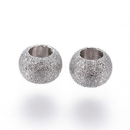 Tarnish Resistant 304 Stainless Steel Textured Spacer Beads STAS-P108-04P-1