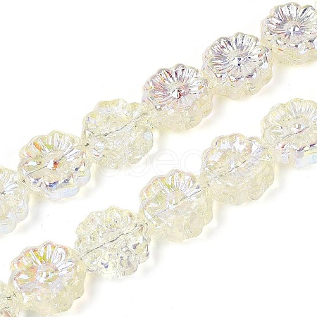 Electroplate Transparent Glass Beads Strands EGLA-N055-01I-1