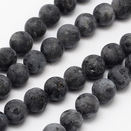 Natural Larvikite Beads Strands X-G-D692-4mm-1