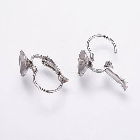 Tarnish Resistant 304 Stainless Steel Leverback Earring Findings STAS-K146-030-8mm-1