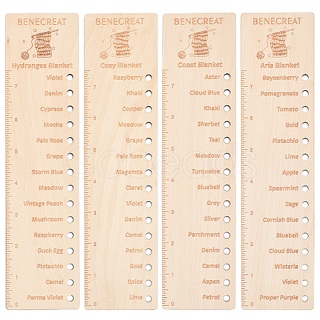 Wood Temperature Blanket Reusable Color Chart AJEW-WH0007-08-1