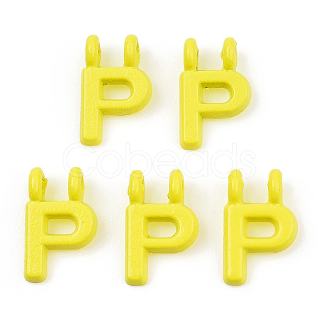 Rack Plating Spray Painted Alloy 2-Loop Link Pendants PALLOY-N176-01P-1