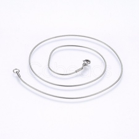 Non-Tarnish 304 Stainless Steel Snake Chain Necklaces NJEW-E122-32C-1