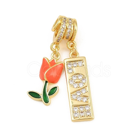 Brass Micro Pave Cubic Zirconia Pendants CU-CBAD306-13G-1
