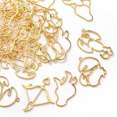 Zinc Alloy Open Back Bezel Pendants PALLOY-D580-05G-1