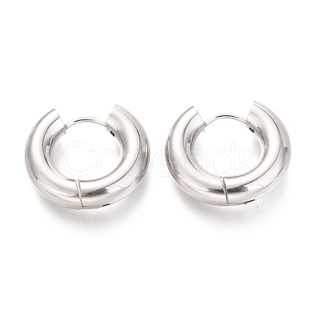 Tarnish Resistant 202 Stainless Steel Huggie Hoop Earrings EJEW-O087-08E-P-1
