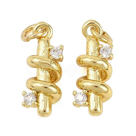 Brass Micro Pave Clear Cubic Zirconia Pendants KK-D218-15G-1