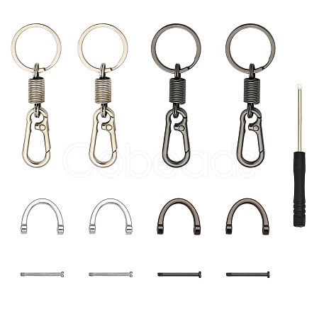 4Pcs 2 Colors Zinc Alloy Push Gate Snap Keychain Clasp Findings FIND-CA0005-88-1