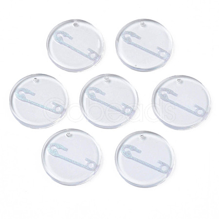 Transparent Resin Pendants RESI-N030-005B-1