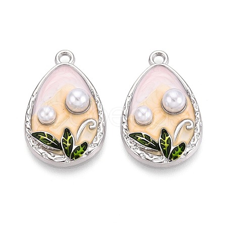 Rack Plating Alloy Enamel Pendants ENAM-N065-13P-1