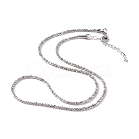 Non-Tarnish 304 Stainless Steel Bone Rope Chain Necklace for Women NJEW-I121-01B-P-1