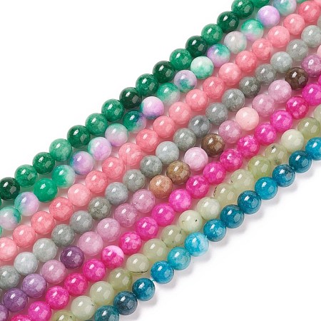 Dyed Natural White Jade Imitation Beads Strands G-I299-F-8mm-1