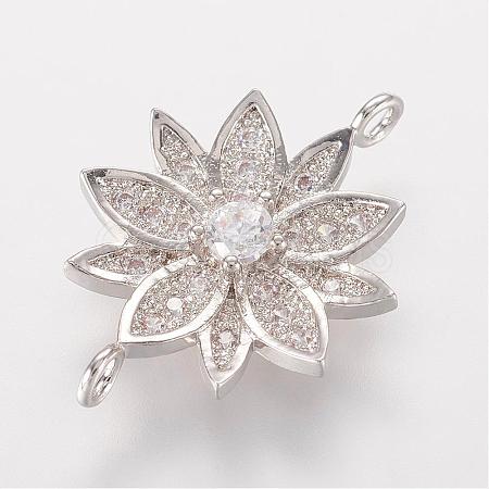 Brass Micro Pave Cubic Zirconia Links ZIRC-K061-57P-1