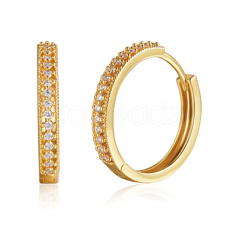 Clear Cubic Zirconia Huggie Hoop Earrings JE927A-1