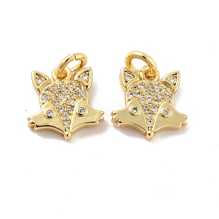 Fox Brass Micro Pave Clear Cubic Zirconia Charms KK-G425-10G-1