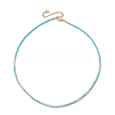 Bohemian Style Natural Amazonite Beaded Necklaces NJEW-JN04658-02-1