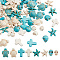 ARRICRAFT 90Pcs 8 Styles Dyed Synthetic Turquoise Beads, Skull & Starfish & Sea Turtle & Cross, Mixed Shapes, Mixed Color, 8~16x6~15x3.5~10mm, Hole: 1~1.5mm