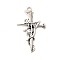 Alloy Pendants, Cross, Antique Silver, 38x23.5x3mm, Hole: 2.1mm