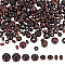 PandaHall Elite 480Pcs 4 Styles Dyed Natural Wood Beads, Lead Free, Round & Oval/Oblong, Coconut Brown, 6~10x4~9mm, Hole: 2~3mm, 120pcs/style