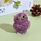 Crystal Owl Figurine Collectible, Crystal Owl Glass Figurine, Crystal Owl Figurine Ornament, for Home Office Decor Gifts Owl Lovers, Purple, 60x51x43mm