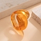 Resin Finger Rings for Women, Dark Orange, Inner Diameter: 17mm