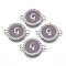 Alloy Enamel Links Connectors, with Crystal Rhinestones, Flat Round with Letter, Silver Color Plated, Letter.G, 22x16x2mm, Hole: 1.8mm