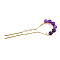 Alloy Hair Forks, with Amethyst, Hair Accessories for Women Girls, Dark Violet, 104x8mm