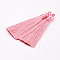 Nylon Tassels Big Pendant Decorations, Pink, 83~92x9~10mm, Hole: 1.5~4mm