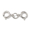 S925 Sterling Silver Double Spring Ring Clasps, Platinum, 16x6x1mm