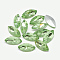 Pointed Back Glass Rhinestone Cabochons, Back Plated, Faceted, Horse Eye, Peridot, 10x5x3mm