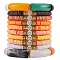 10Pcs 10 Style Handmade Polymer Clay Heishi Beaded Stretch Bracelets Set with Heart, Acrylic Chunky Curved Tube Bracelets for Women, Orange, Inner Diameter: 2-1/8 inch(5.5cm)