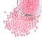 DIY Nail Art Decoration Mini Glass Beads, Tiny Caviar Nail Beads, AB Color Plated, Round, No Hole, Pink, 3.5mm, about 450g/bag