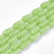 Glass Beads Strands, Imitation Jade, Faceted, Teardrop, Pale Green, 9~10x4mm, Hole: 1mm, about 70~72pcs/Strand, 63~67cm