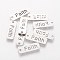 Non-Tarnish 304 Stainless Steel Pendants, Inspirational Message Pendants, Rectangle with Word Faith, Stainless Steel Color, 17x6x1mm, Hole: 1.5mm