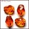 K9 Glass, Imitation Austrian Crystal Beads, Grade AAA, Faceted, Bicone, Dark Orange, 6x8mm, Hole: 0.7~0.9mm