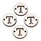 Unfinished Natural Poplar Wood Links Connectors, Laser Cut, Flat Round with Word, Letter.T, 19.5x2.5mm, Hole: 2mm