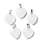 Natural Quartz Crystal Pendants, Rock Crystal Pendants, Heart, with Brass Findings, Platinum, 22~23x19.5~20.5x6~7.5mm, Hole: 5x7~8mm