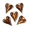 Acrylic Pendants, Heart, Sienna, 27x20.5x8.5mm, Hole: 3x3mm