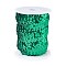 Plastic Paillette Elastic Beads, Sequins Beads, Ornament Accessories, 3 Rows Paillette Roll, Flat Round, Green, 25x1.5mm, 10m/roll