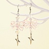 Bowknot & Heart Acrylic Dangle Earrings for Women EJEW-FZ00002-4