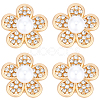 6Pcs Flower Alloy Plastic Cufflinks FIND-CY0001-65A-7