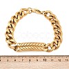 Cuban Link Chain Bracelets Hand Polished LS-BJEW-D379-06G-3
