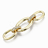 Brass Micro Pave Clear Cubic Zirconia Links Connectors KK-S061-45G-NR-2