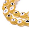 Handmade Evil Eye Lampwork Flat Round Bead Strands LAMP-L058-10mm-01-5