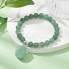 Natural Green Aventurine & Synthetic Hematite Beaded Stretch Bracelet BJEW-JB09760-02-2