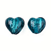 Handmade Silver Foil Glass Beads X-FOIL-R050-12x8mm-11-2