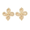 Brass Micro Pave Clear Cubic Zirconia Connector Charms CU-CBA4579-14G-1